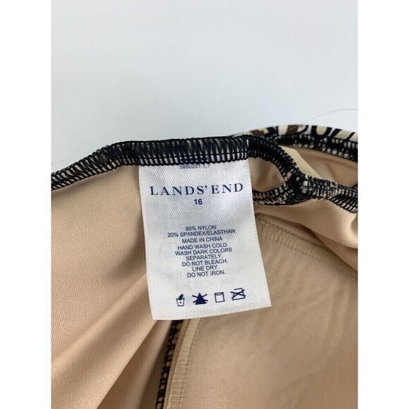 Lands End Halter One Piece Swimsuit Brown Paisley New Without Tags Womens 16 - Picture 10 of 13